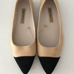 Zara two toned ballet flats size 37